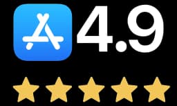 App Store Rating: 4.9/5