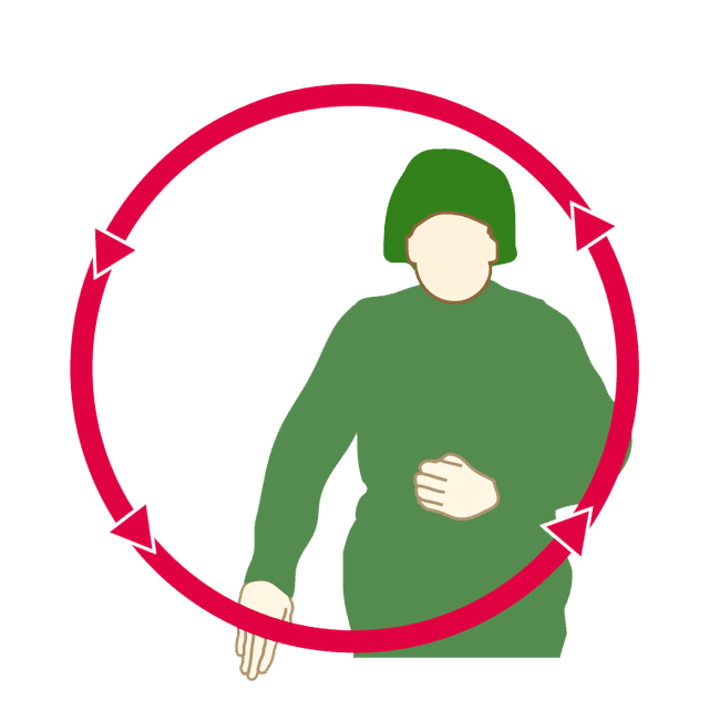 Handtecken: Helomvändning fordonsvis