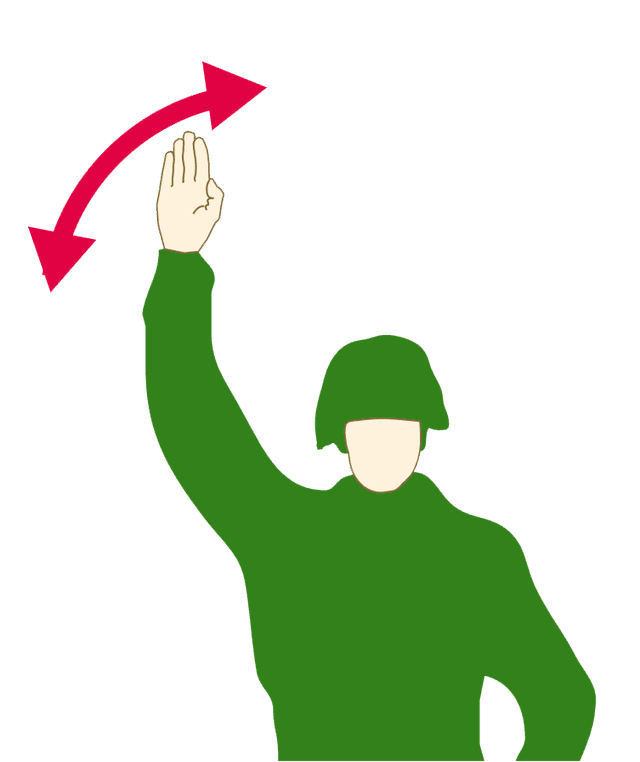 Handtecken: Minskning av hastigheten / Halt