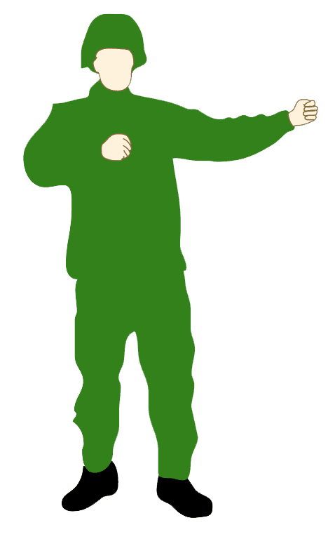 Handtecken: Sväng åt höger