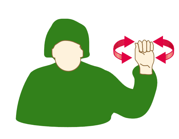 Handtecken: Fientligt pansarskyttefordon