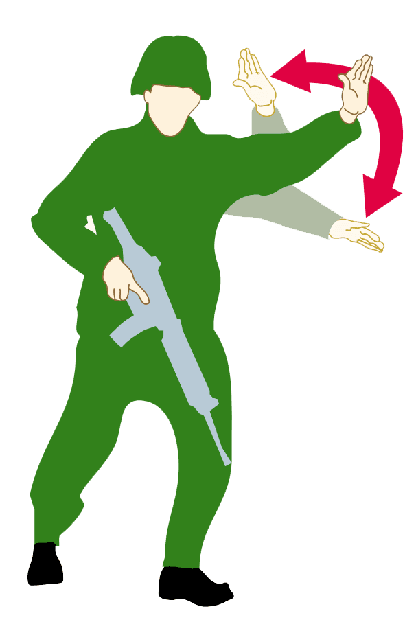 Handtecken: Framåt – Öka hastigheten