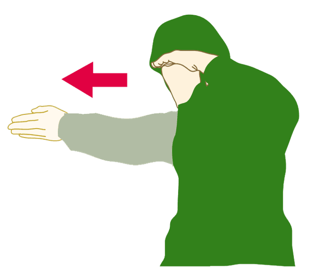 Handtecken: Observation i utpekad riktning