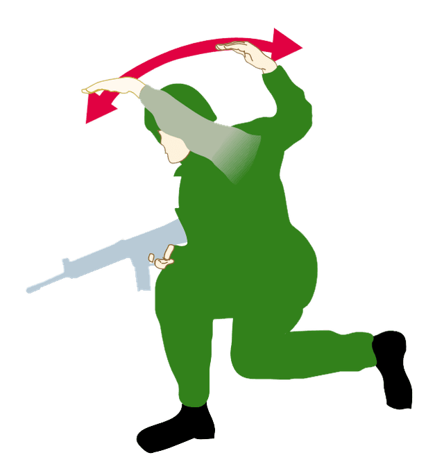 Handtecken: Skyddsställning