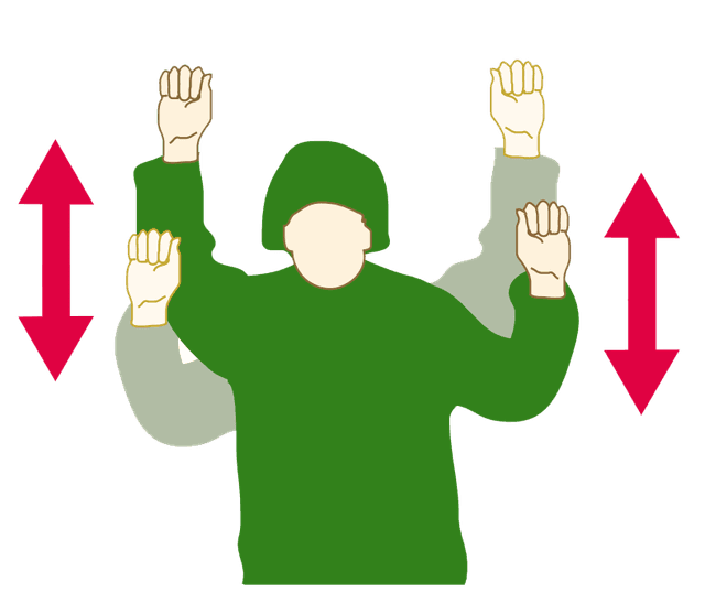 Handtecken: Växelvis framåt/bakåt