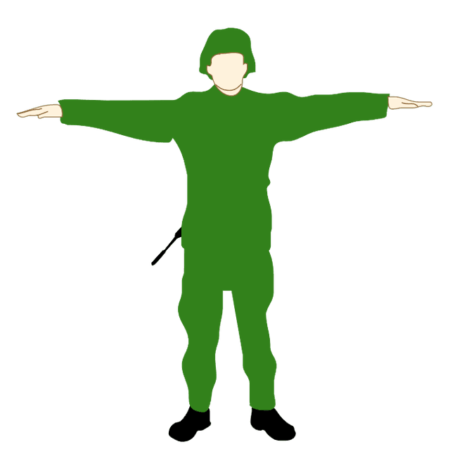 Handtecken: Stå stilla